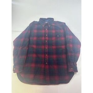 Vtg Lobo By Pendleton Mens Flannel Field Shirt 100% Wool Plaid Size Medium
